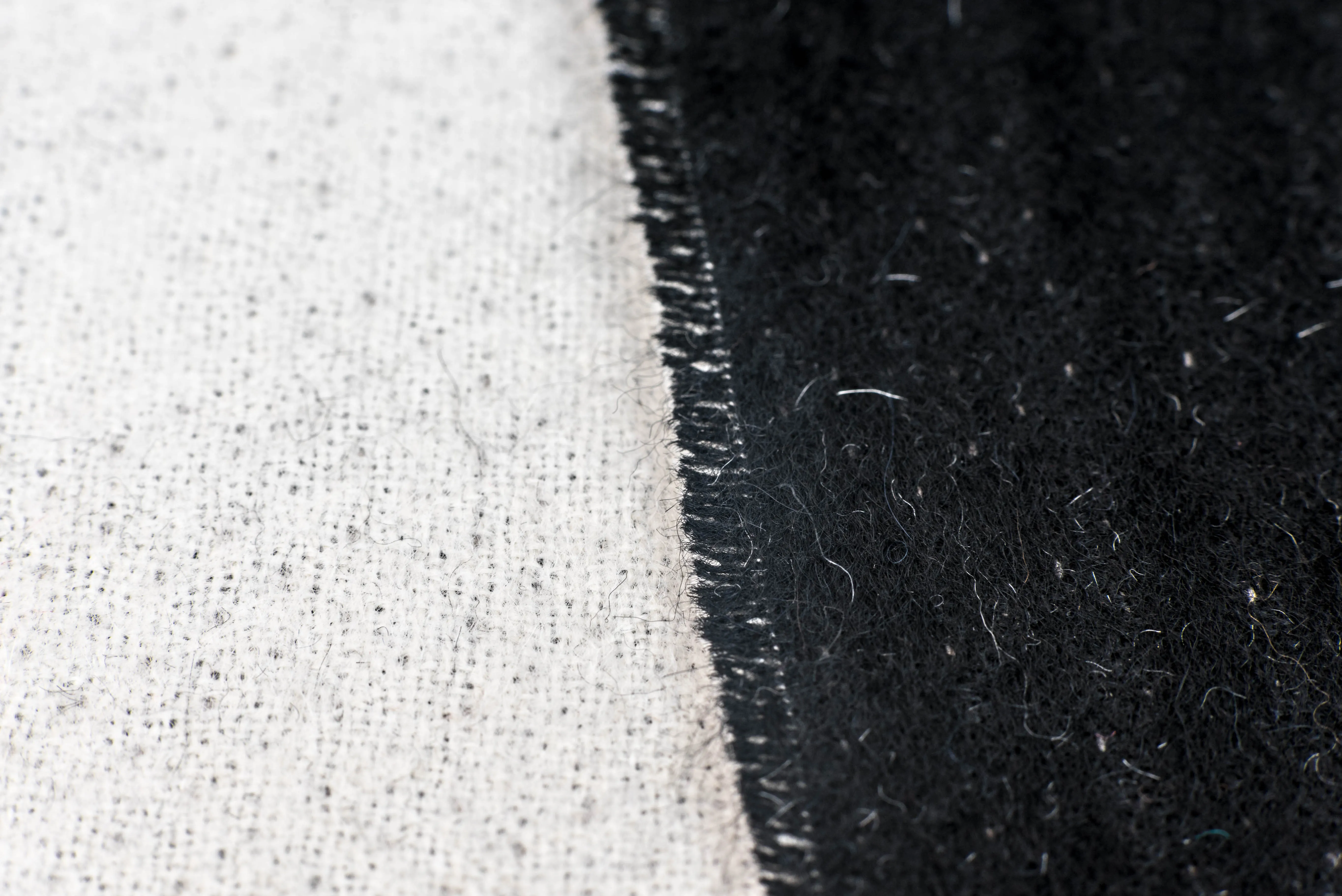 100% Alpaca Wool Two-Tone Reversible Scarf (Black and White)