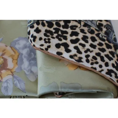 100% Pure Silk Scarves - Rose & Leopard