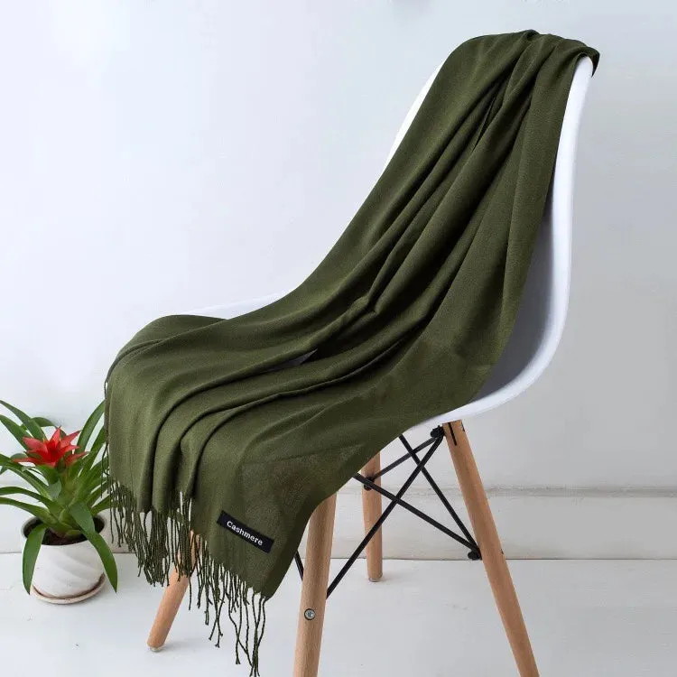 2025 New 200*70cm Winter Fashion female Cashmere Wool thin Scarf Lady warm Shawl Pure colour UNISEX Pashmina solid wrap women