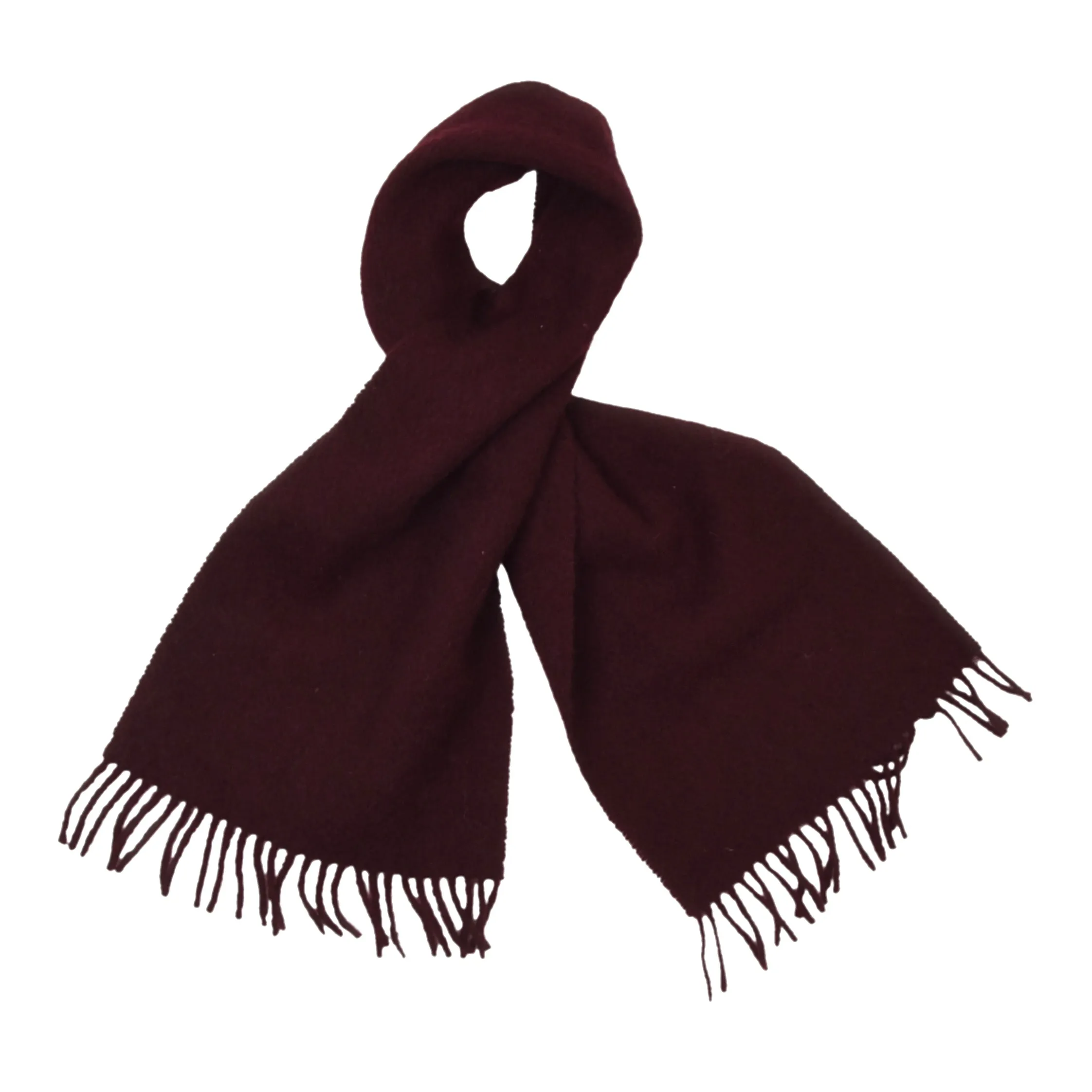 2x Wool/Mohair Vintage Scarves - Burgundy & Plaid