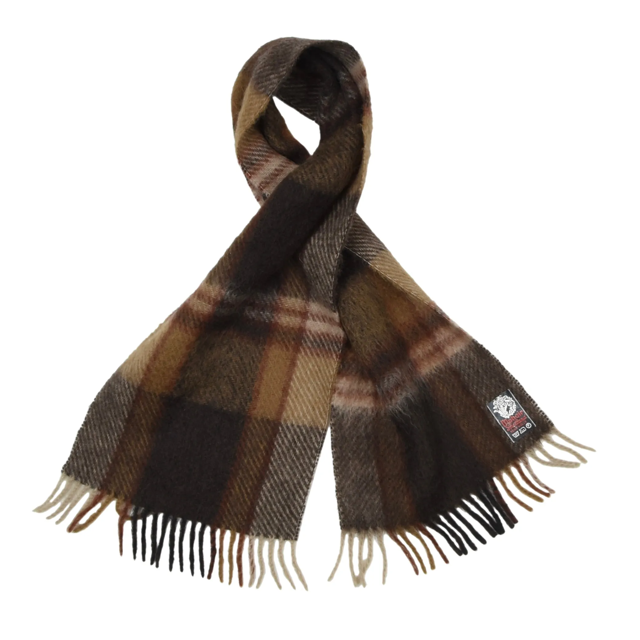 2x Wool/Mohair Vintage Scarves - Burgundy & Plaid