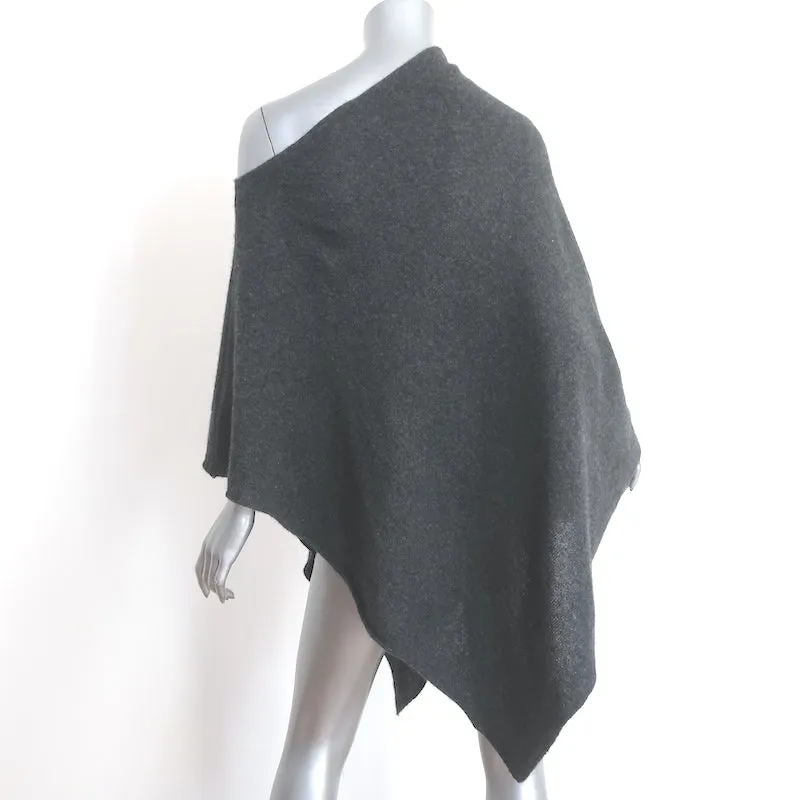 360 Accessoire Cashmere Asymmetric Poncho Dark Gray