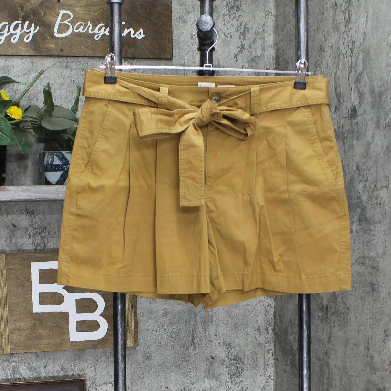 A New Day Women's High-Rise Pleat Front Shorts 83929688 Brown 14
