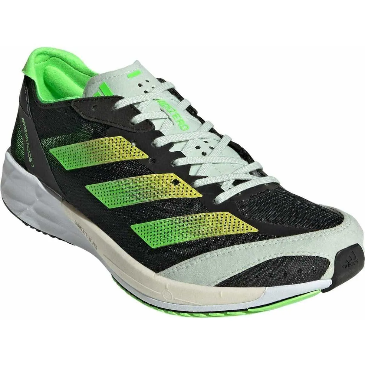 Adidas Adizero Adios 7 (Women's) -Black/Beam Yellow/Solar Green