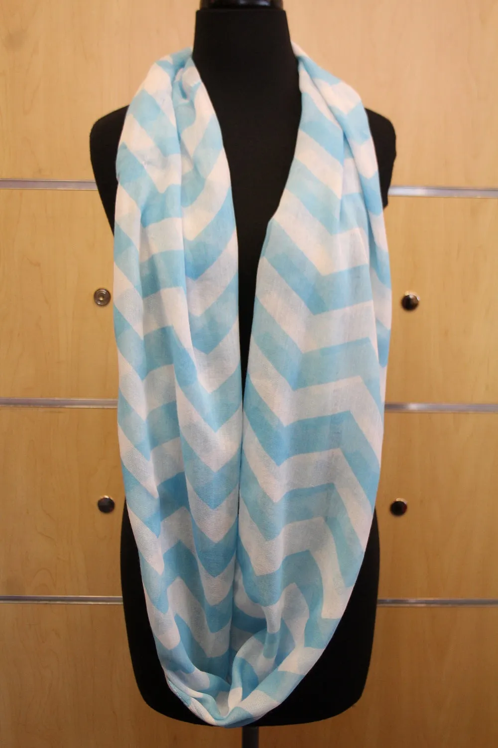 ADO | Infinity Blue and White Chevron Scarf