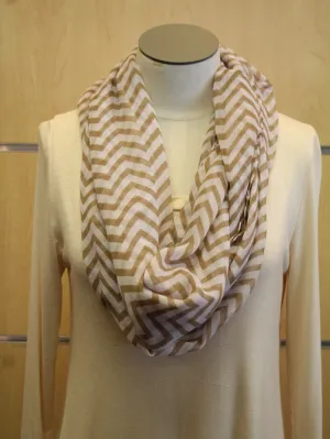 ADO | Infinity Brown and White Chevron Scarf