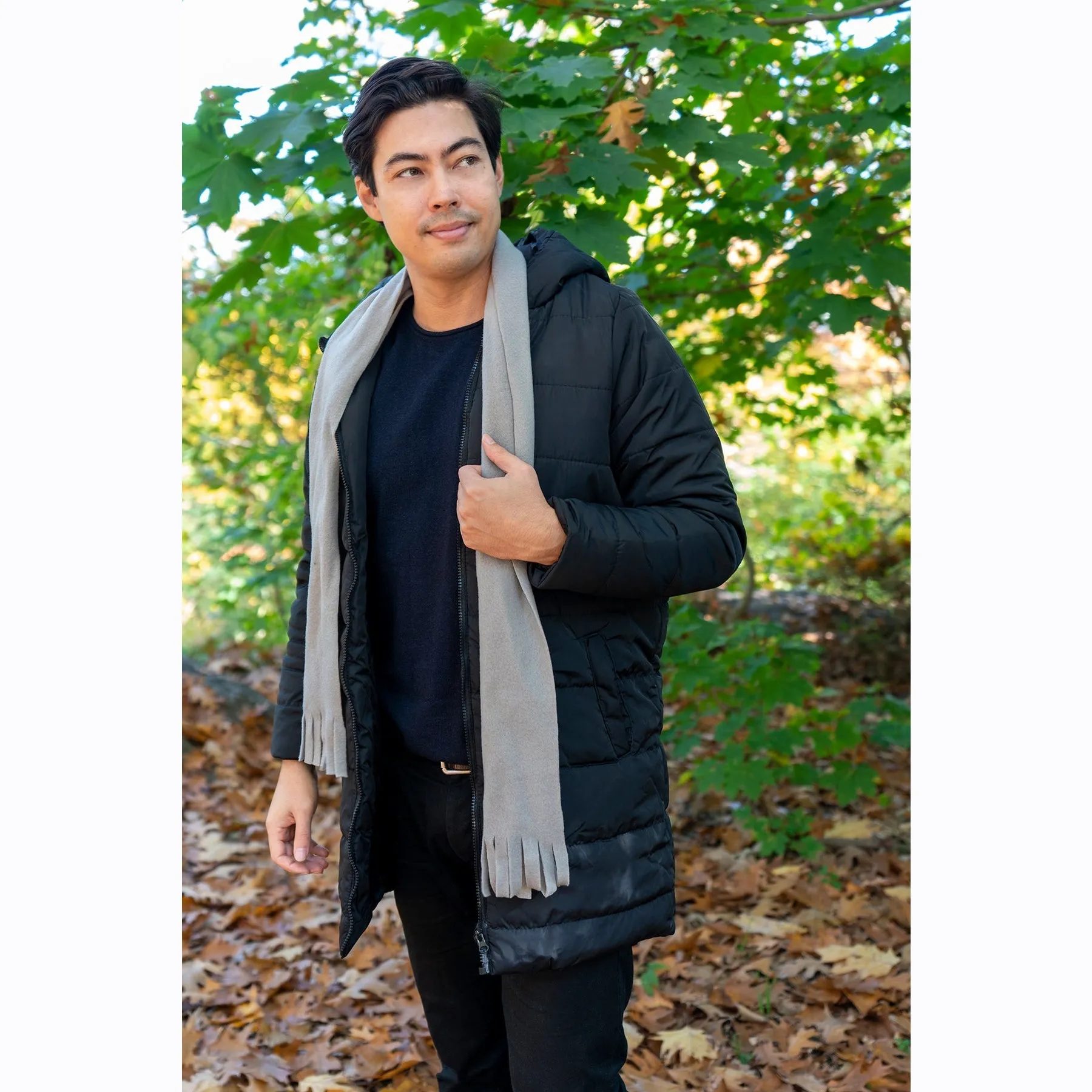 Adult Fleece Scarves 60" x 8" With Fringe - Assorted Wholesale
