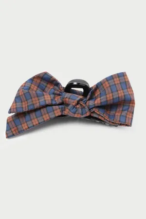 Anika Navy/Rust Bow Claw Clip
