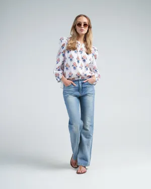 anna cactus flower shirt - white desert