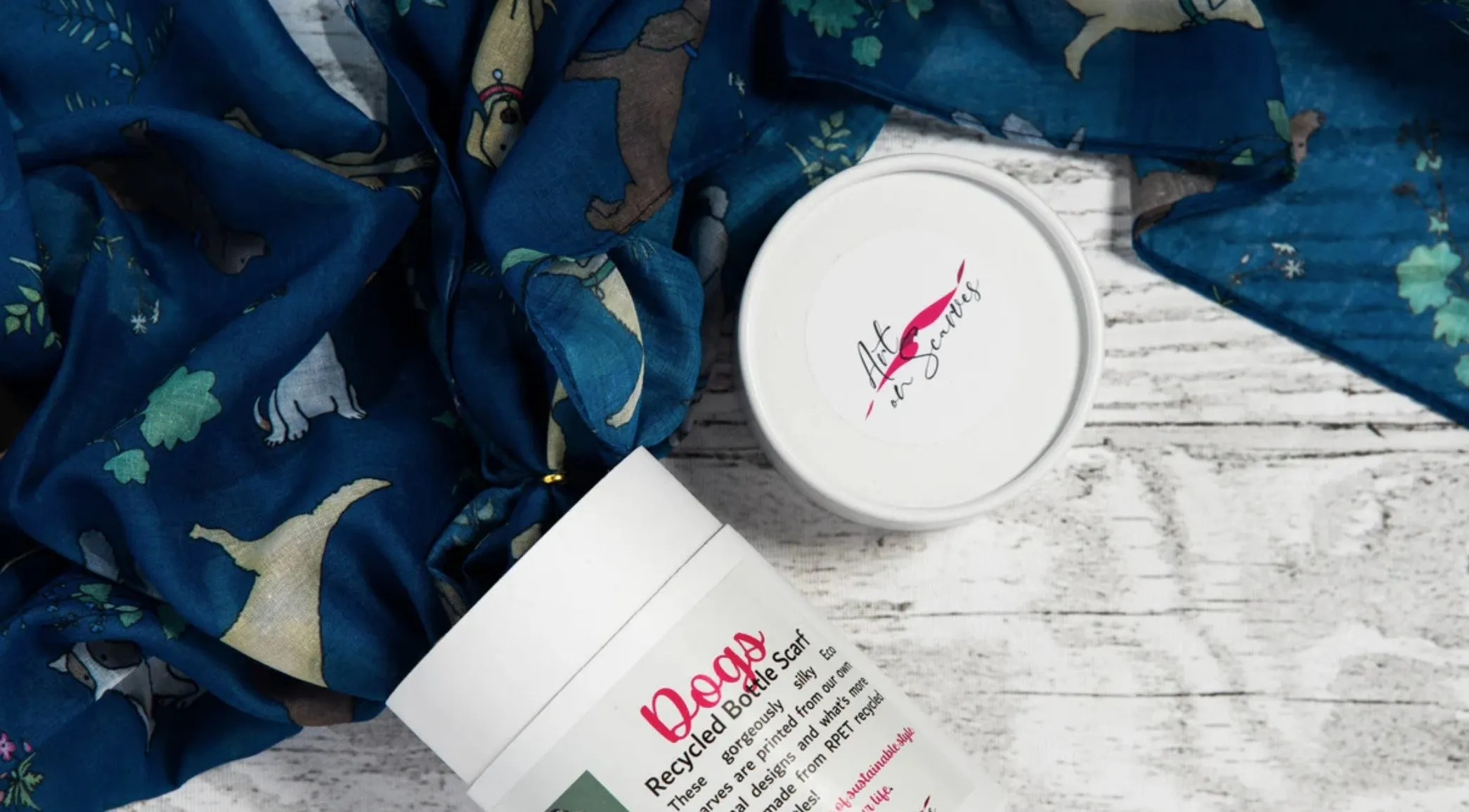 Art On Scarves - Sustainable Recycled Scarves In A Bottle