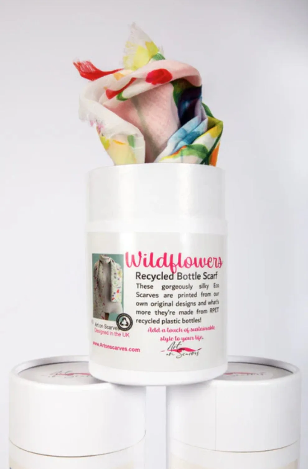 Art On Scarves - Sustainable Recycled Scarves In A Bottle
