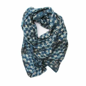 Artisan Handmade Scarf "Mosaic Indigo"