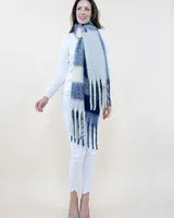 Asymmetric Large Plaid Scarf