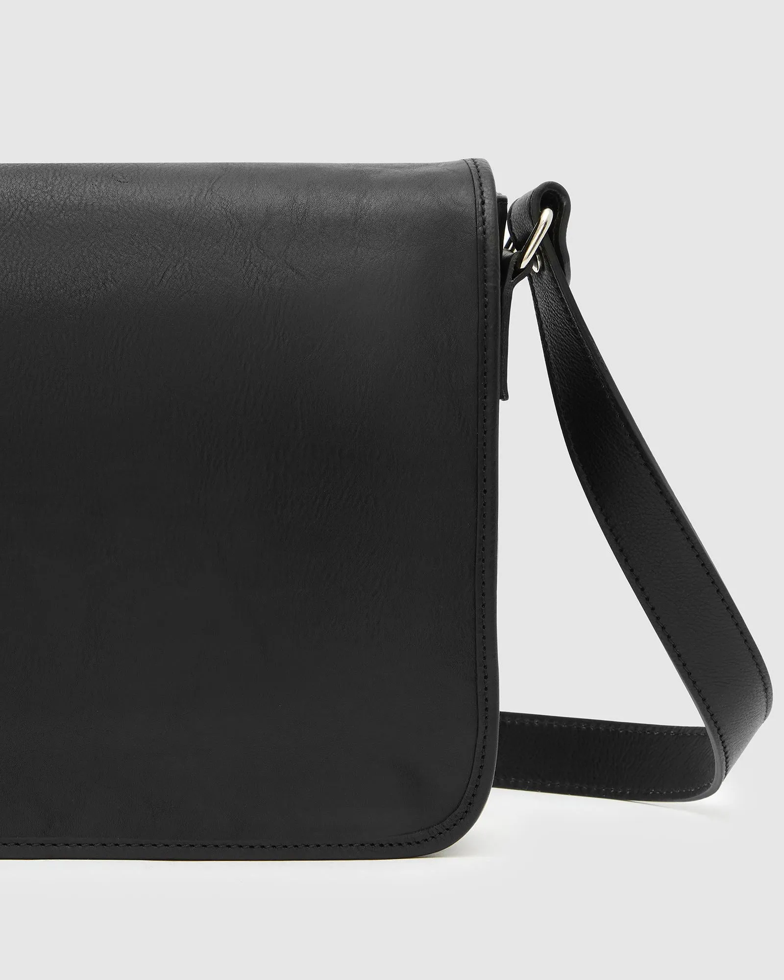 Aurelian Matt Black - 13" laptop leather messenger