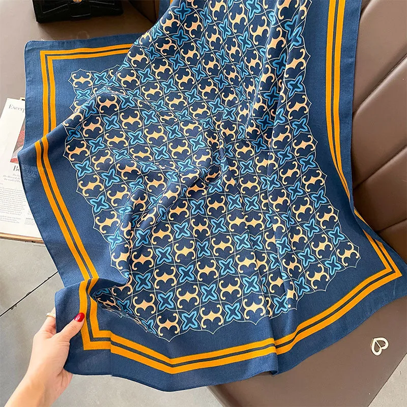 Autumn And Winter New Korean Style Fashion Printed Scarf Scarf Imitation Sheep Wool Handfeel Fashion Scarf Tie Sunscreen Scarf