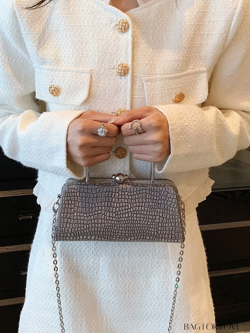 BagForLove - Chic and Versatile Crocodile Pattern Handbag for Stylish Women