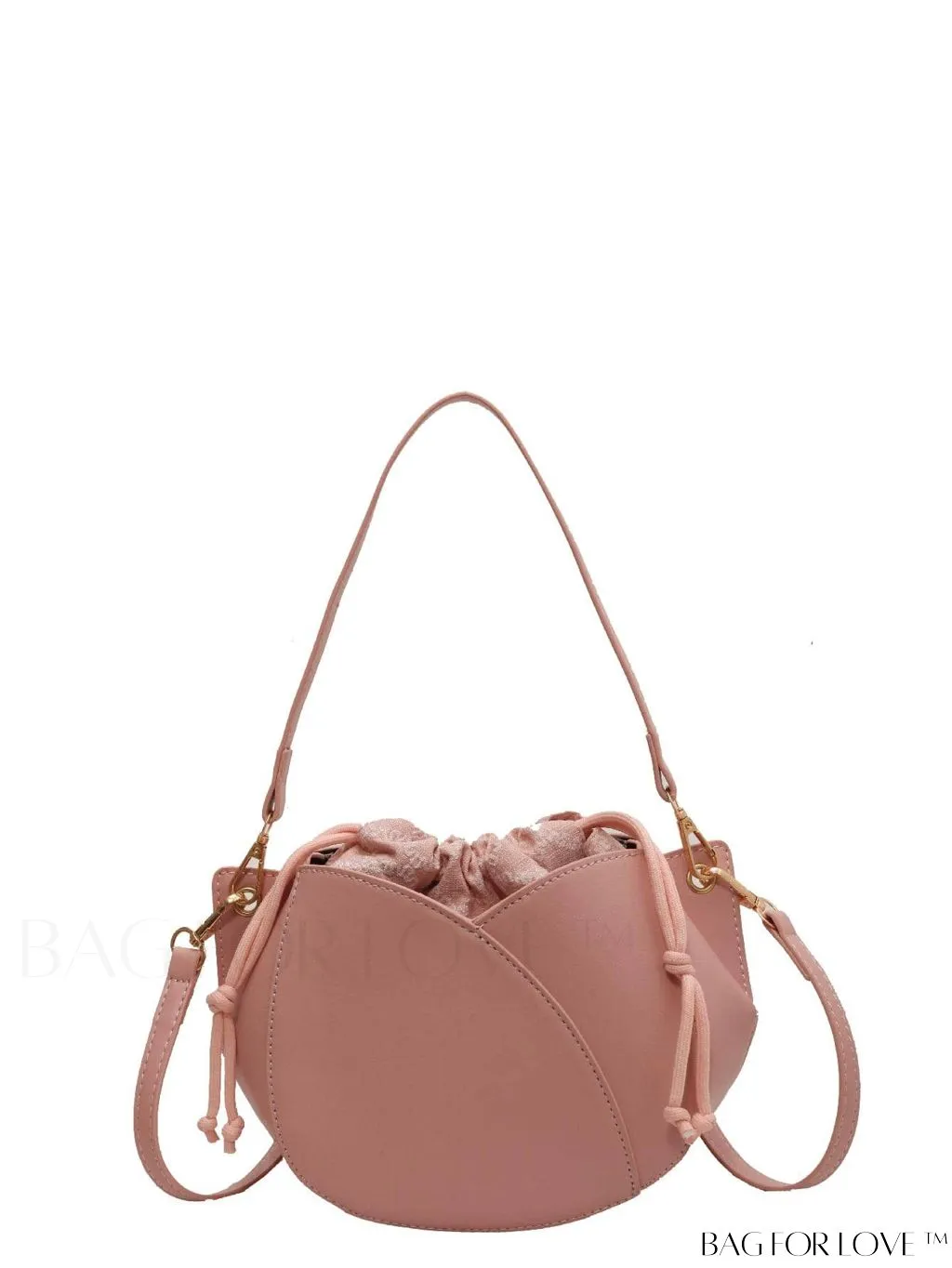 BagForLove - Chic Black Pu Drawstring Bucket Bag with Minimalist Design