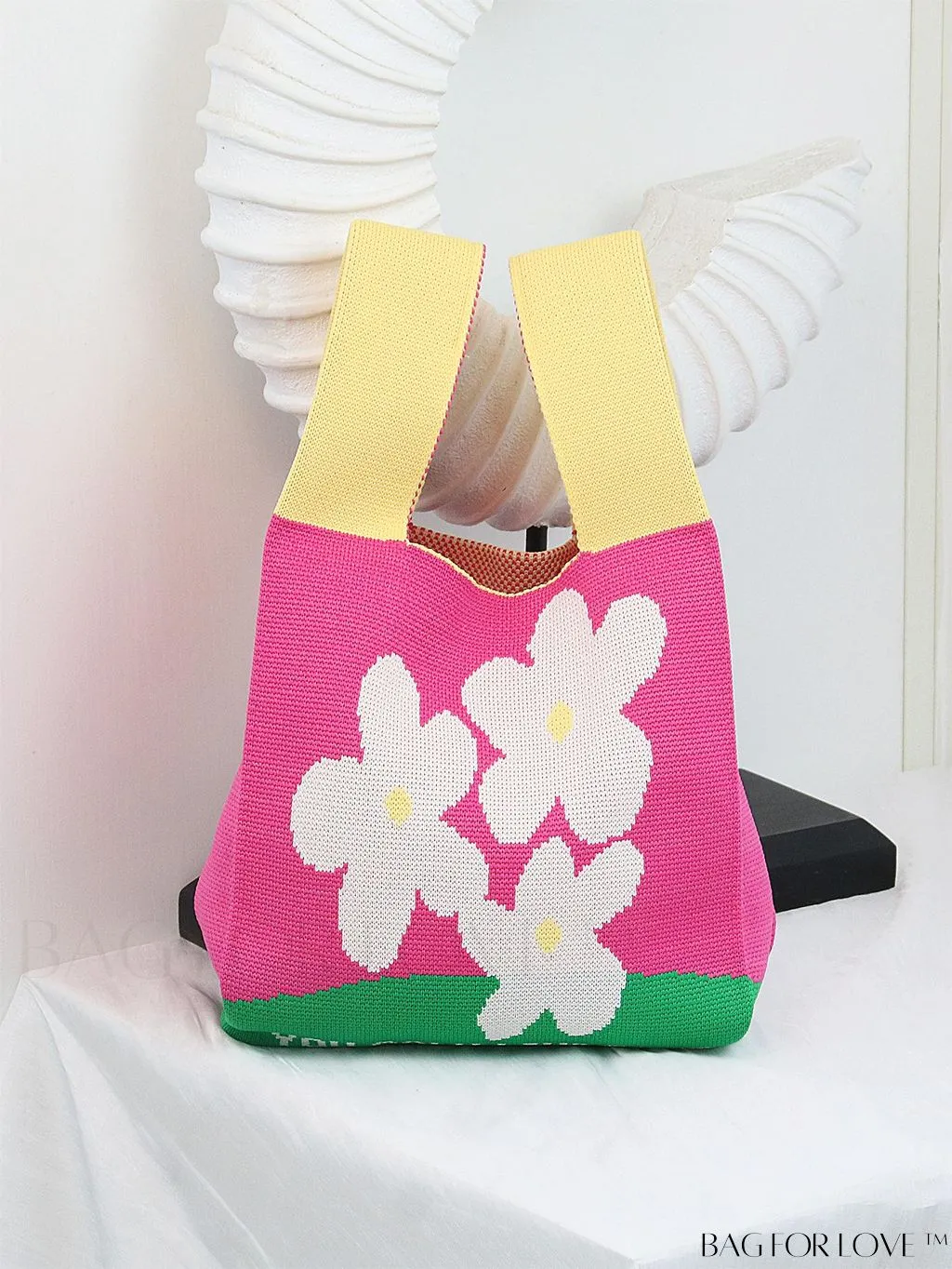 BagForLove - Chic Crochet Tote Bag with Cat & Butterfly Pattern - Perfect for Vacation
