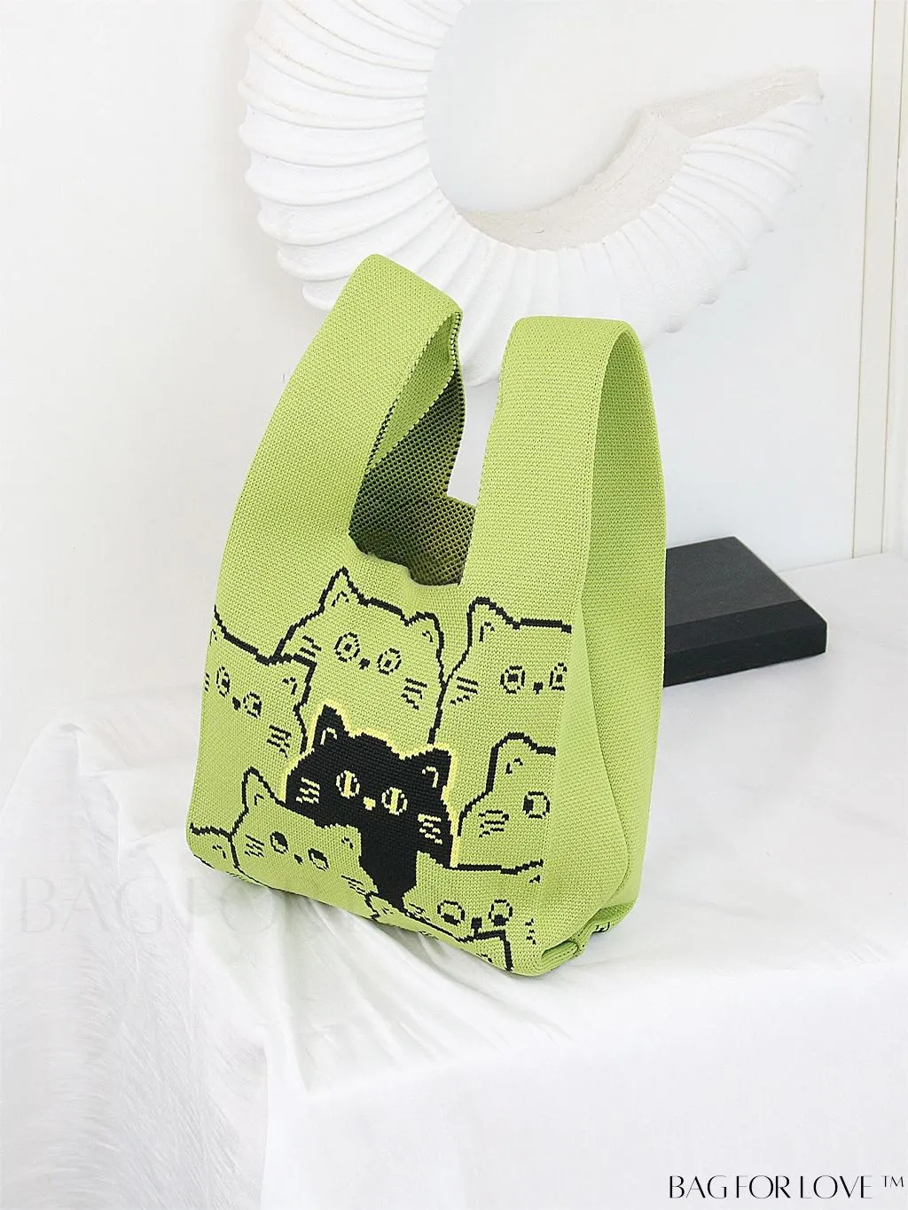 BagForLove - Chic Crochet Tote Bag with Cat & Butterfly Pattern - Perfect for Vacation
