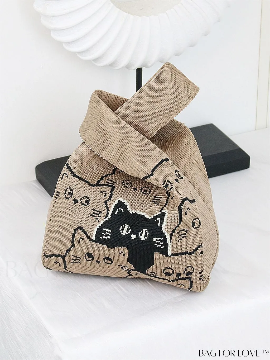 BagForLove - Chic Crochet Tote Bag with Cat & Butterfly Pattern - Perfect for Vacation