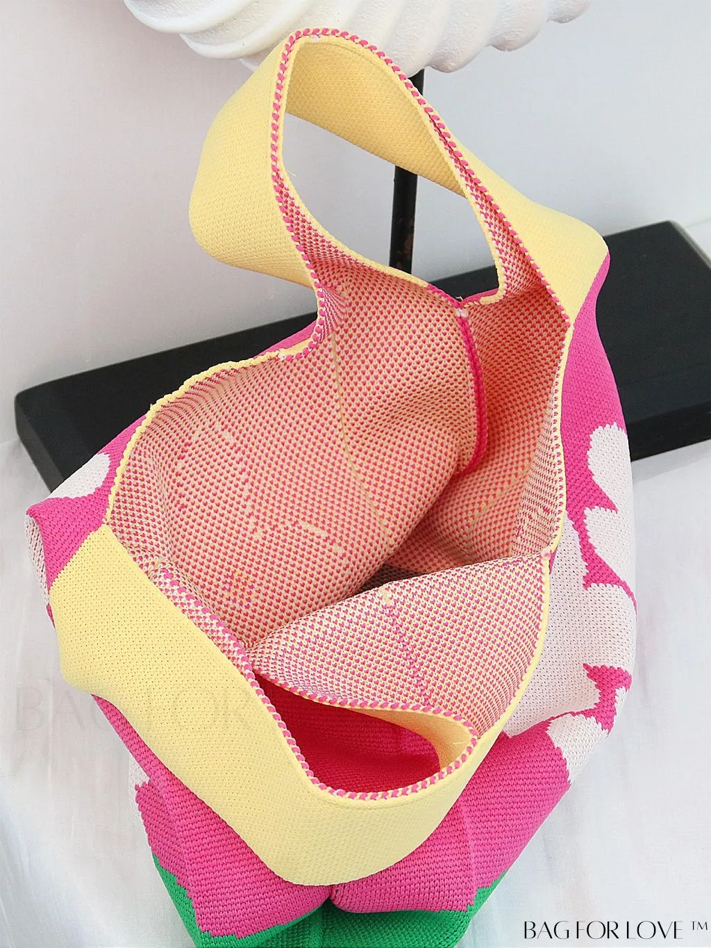 BagForLove - Chic Crochet Tote Bag with Cat & Butterfly Pattern - Perfect for Vacation
