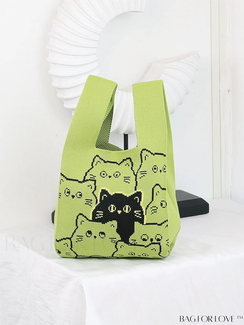 BagForLove - Chic Crochet Tote Bag with Cat & Butterfly Pattern - Perfect for Vacation
