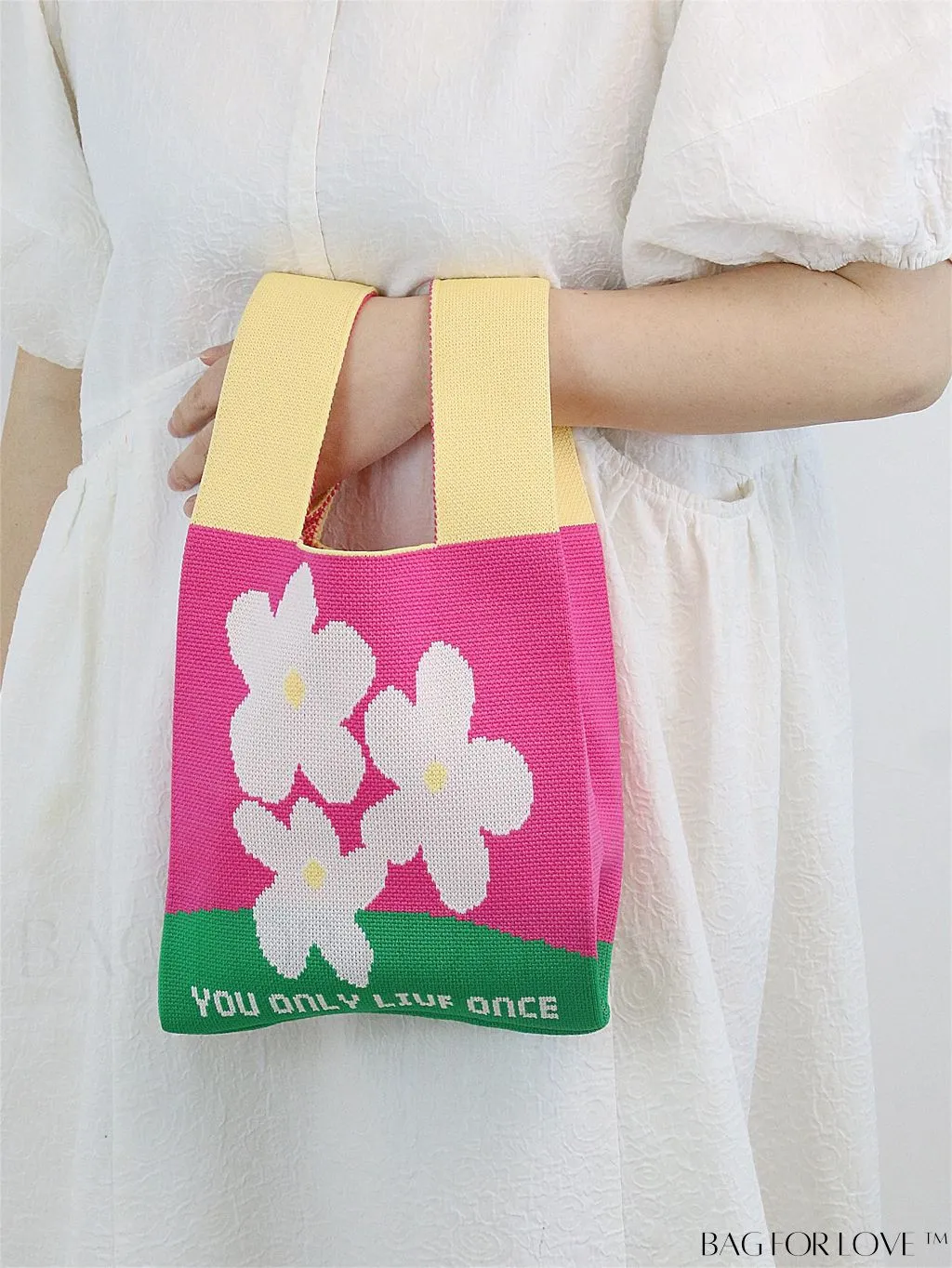BagForLove - Chic Crochet Tote Bag with Cat & Butterfly Pattern - Perfect for Vacation