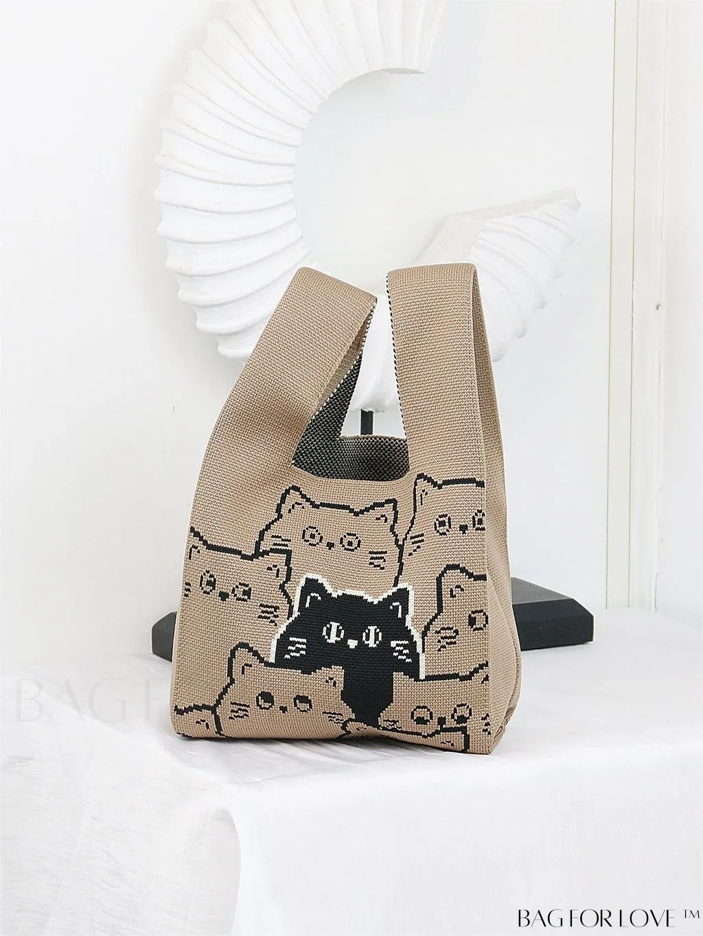 BagForLove - Chic Crochet Tote Bag with Cat & Butterfly Pattern - Perfect for Vacation