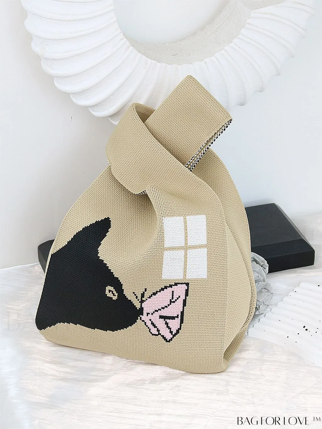 BagForLove - Chic Crochet Tote Bag with Cat & Butterfly Pattern - Perfect for Vacation