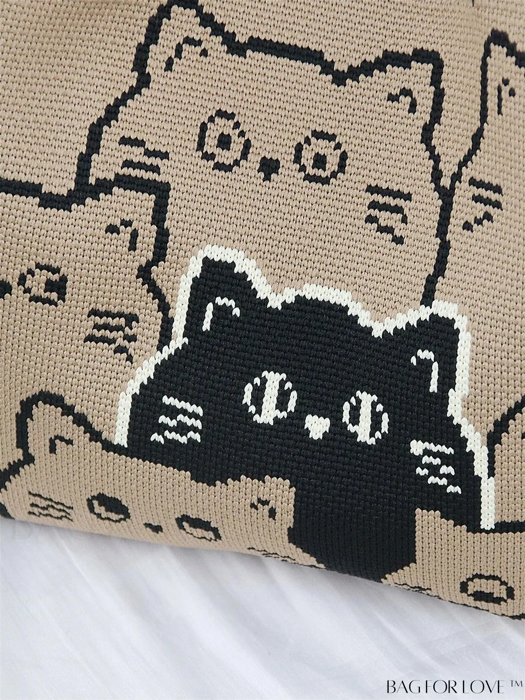 BagForLove - Chic Crochet Tote Bag with Cat & Butterfly Pattern - Perfect for Vacation