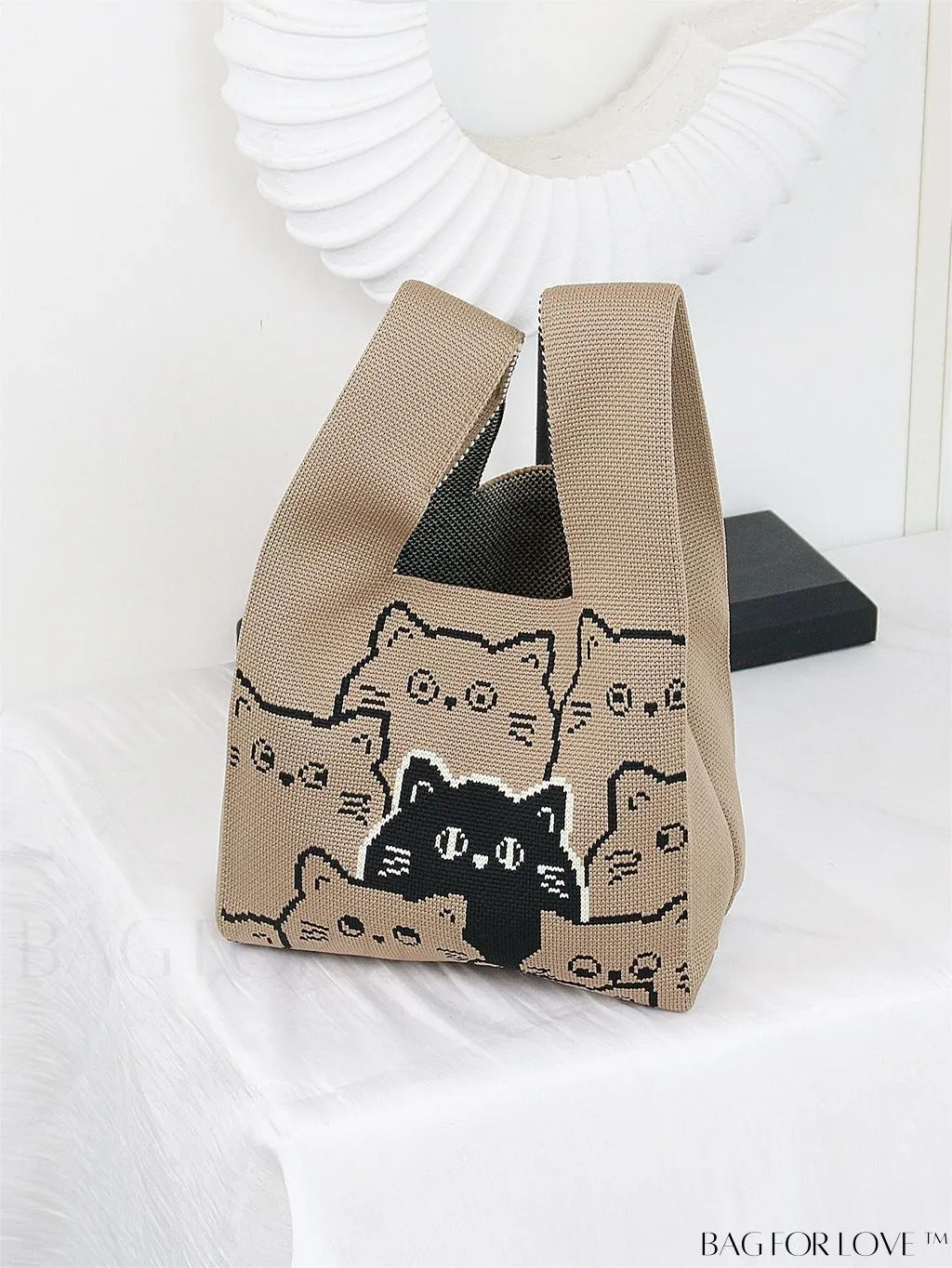 BagForLove - Chic Crochet Tote Bag with Cat & Butterfly Pattern - Perfect for Vacation