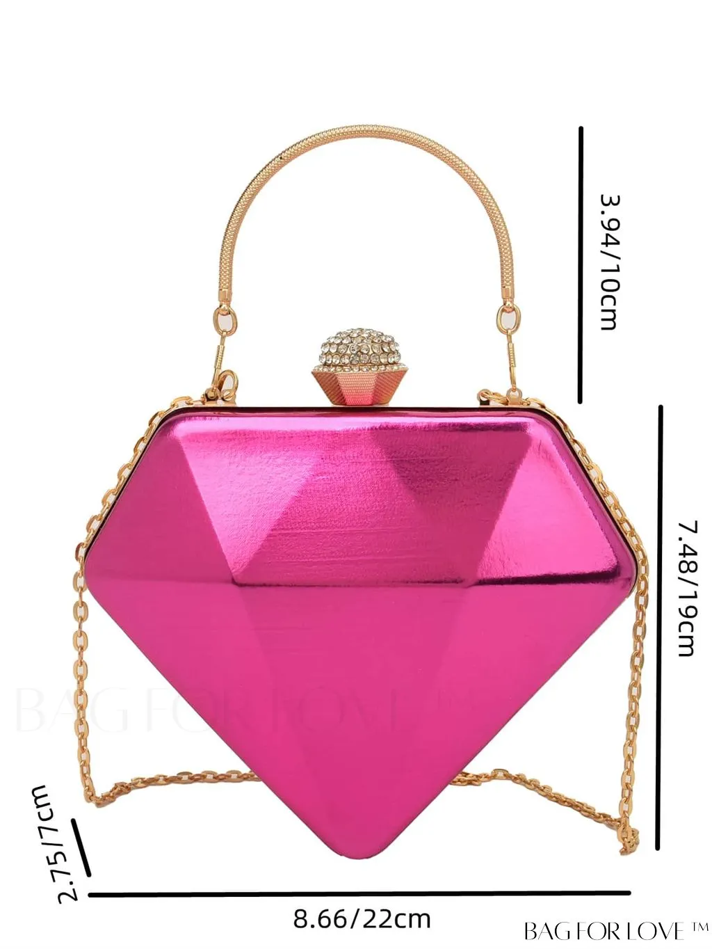 BagForLove - Chic Diamond-Shaped Patent Leather Tote Bag - Perfect for Every Occasion