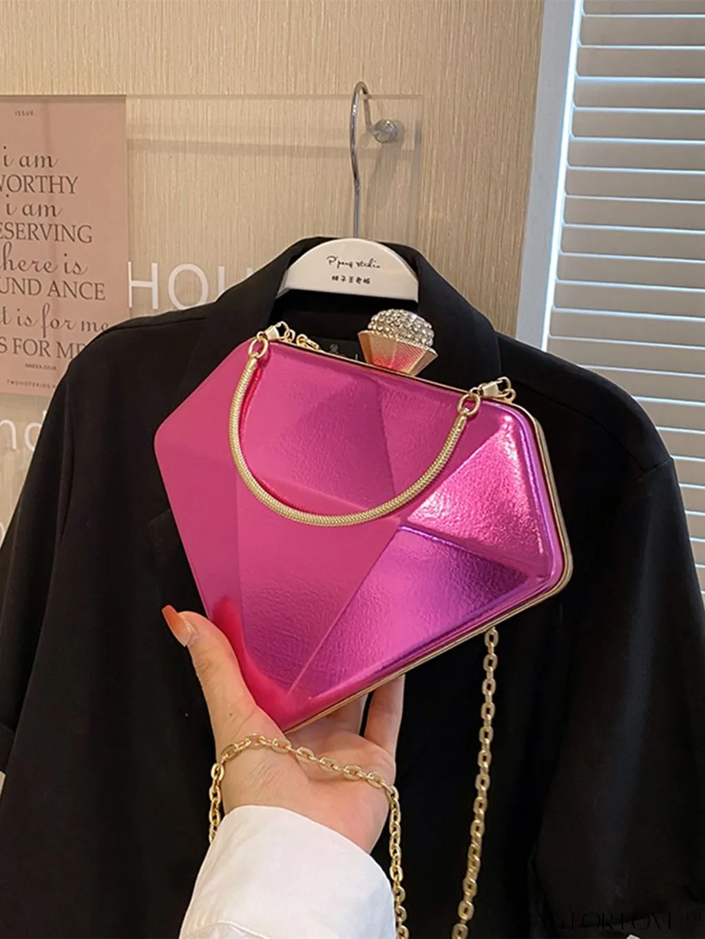 BagForLove - Chic Diamond-Shaped Patent Leather Tote Bag - Perfect for Every Occasion