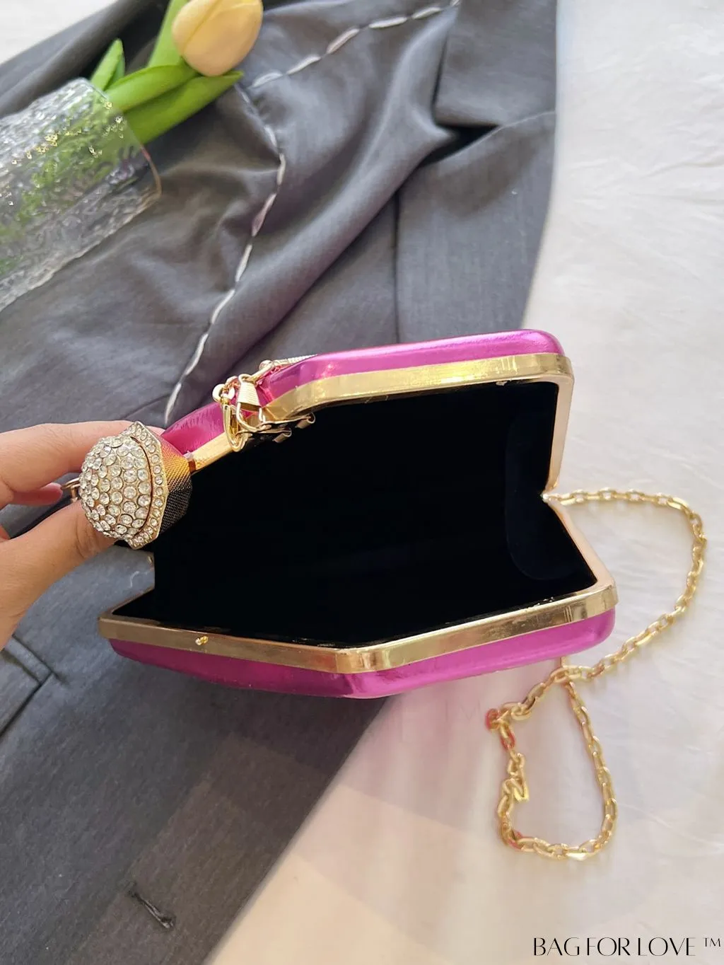BagForLove - Chic Diamond-Shaped Patent Leather Tote Bag - Perfect for Every Occasion