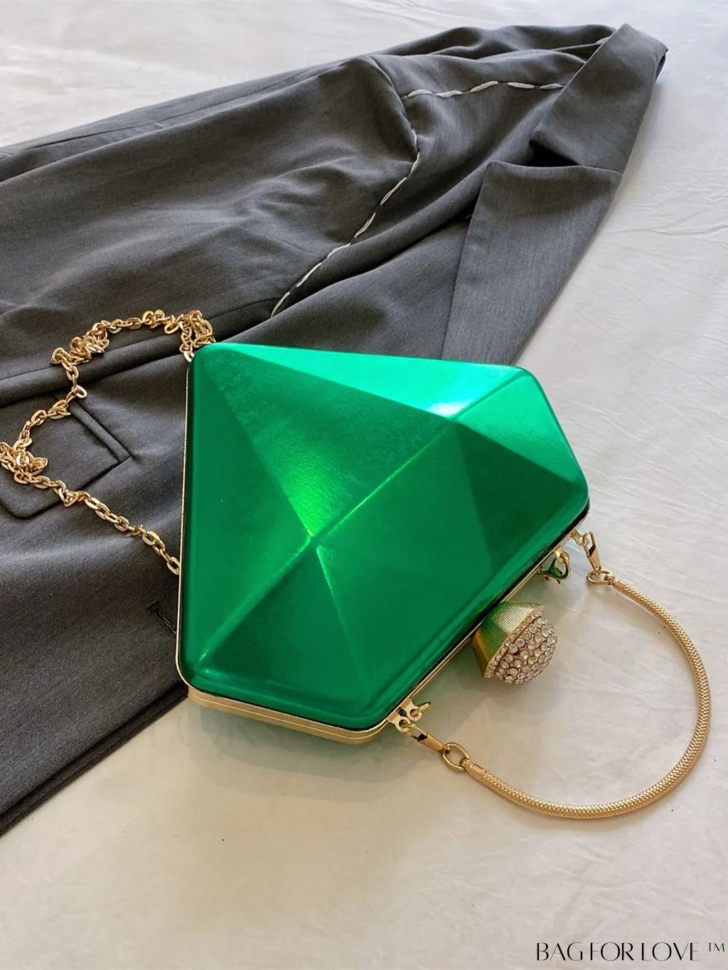 BagForLove - Chic Diamond-Shaped Patent Leather Tote Bag - Perfect for Every Occasion