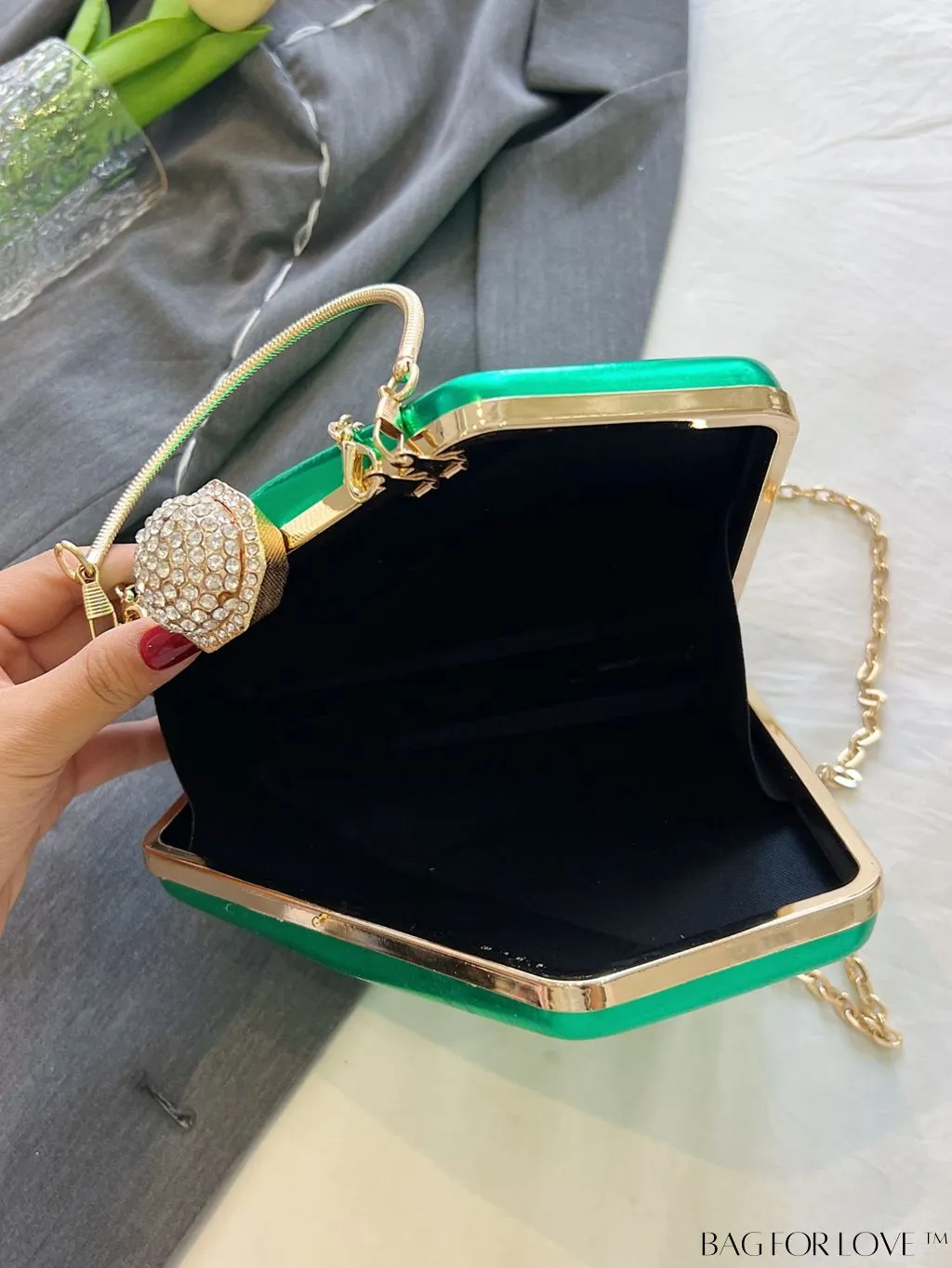 BagForLove - Chic Diamond-Shaped Patent Leather Tote Bag - Perfect for Every Occasion