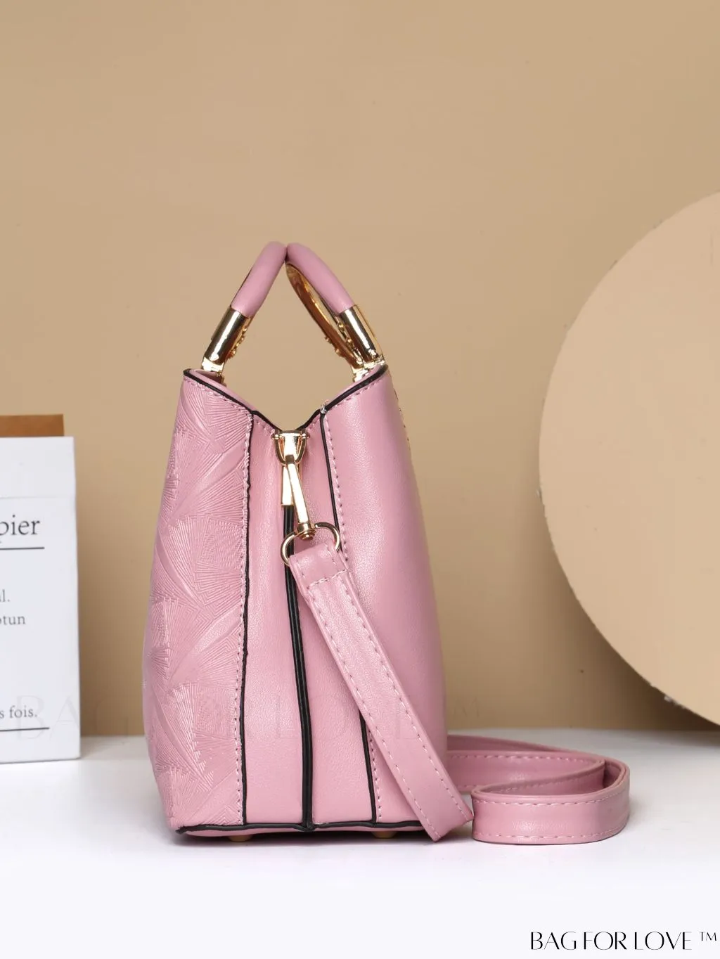 BagForLove - Chic Embossed Metal Ring Tote Bag for Stylish Commuting