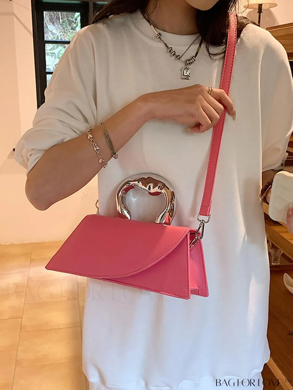 BagForLove - Chic Flap-Top Handle Novelty Bag: The Essence of Minimalist Style