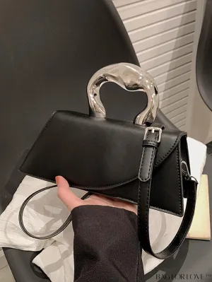 BagForLove - Chic Flap-Top Handle Novelty Bag: The Essence of Minimalist Style