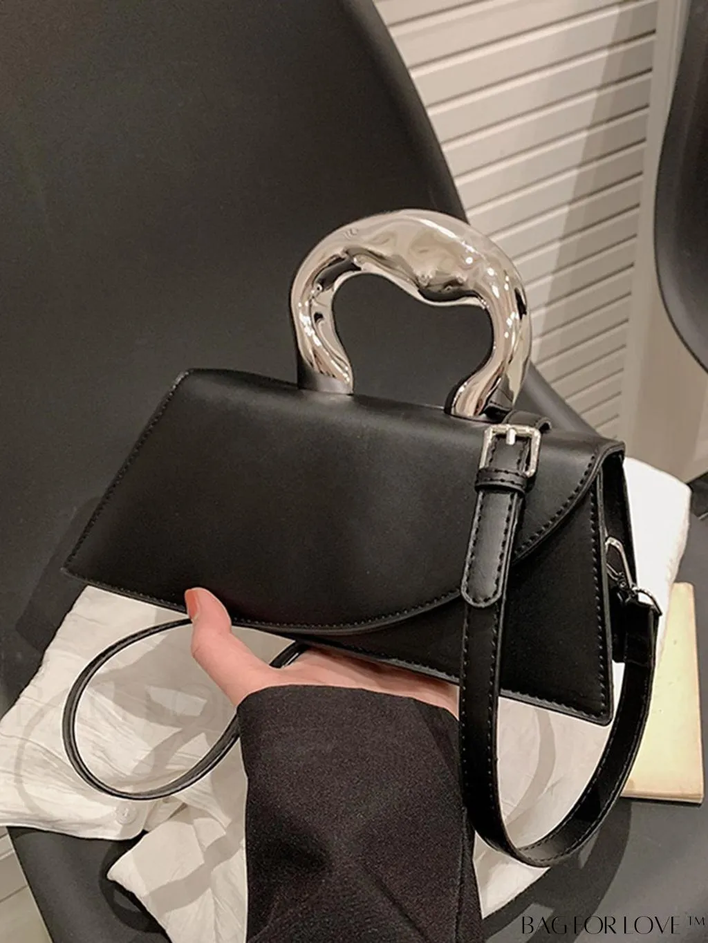 BagForLove - Chic Flap-Top Handle Novelty Bag: The Essence of Minimalist Style