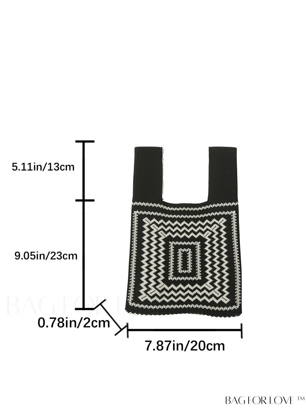 BagForLove - Chic Geometric Crochet Bag: Stylish Top Handle for Everyday Elegance