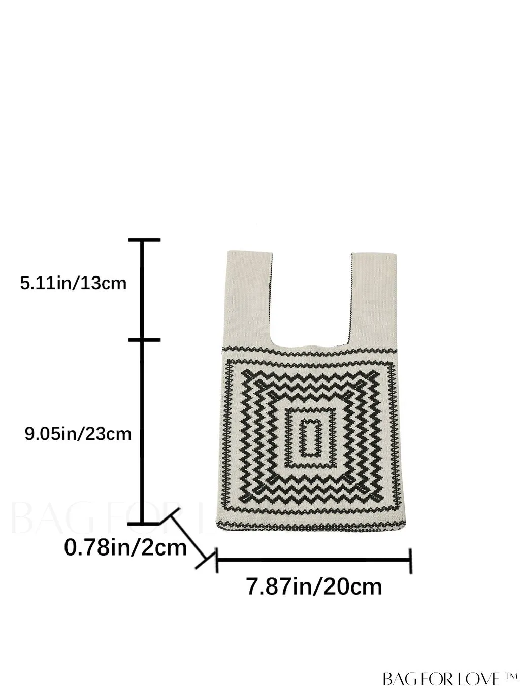 BagForLove - Chic Geometric Crochet Bag: Stylish Top Handle for Everyday Elegance