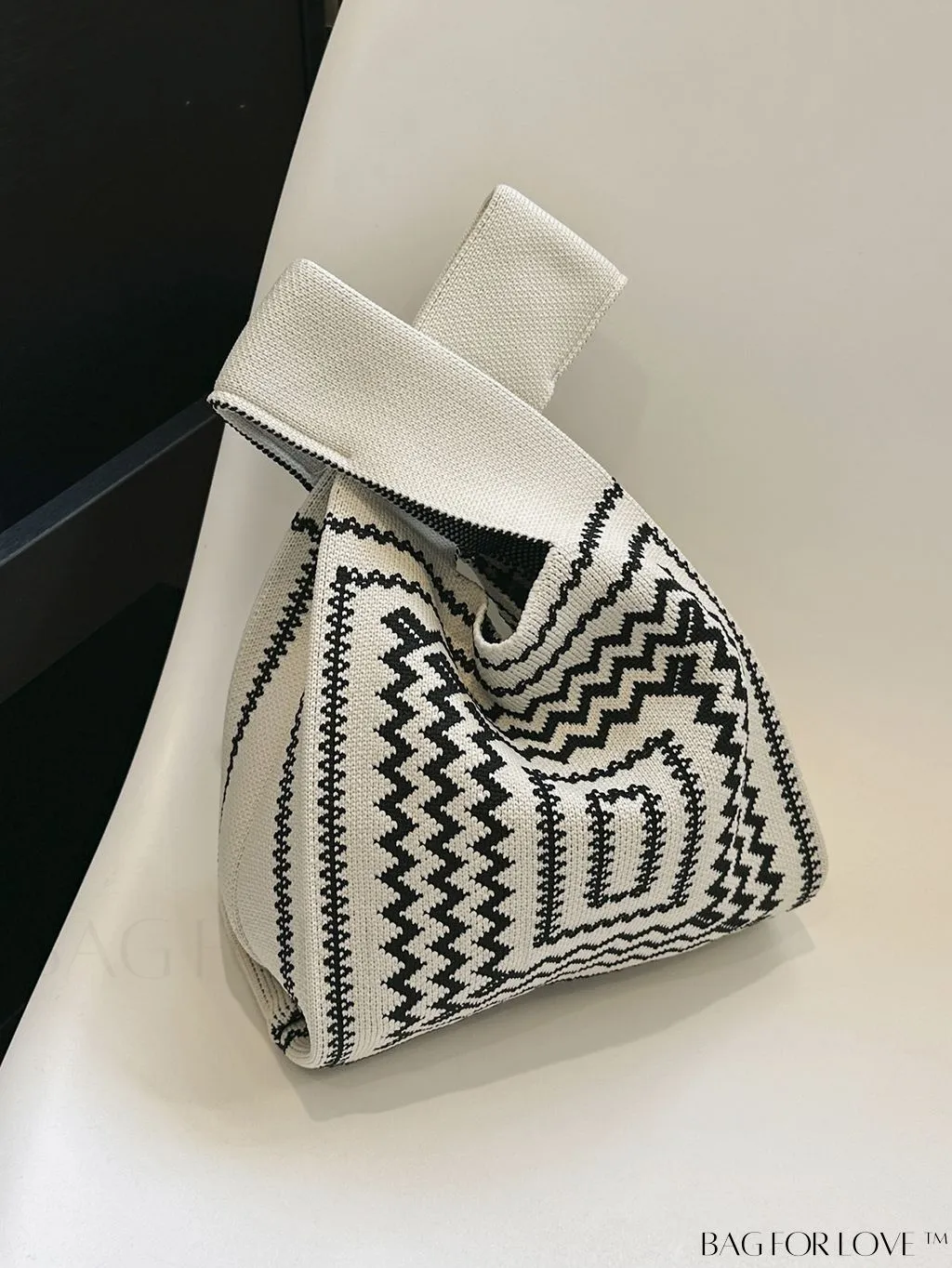 BagForLove - Chic Geometric Crochet Bag: Stylish Top Handle for Everyday Elegance