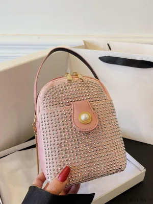 BagForLove - Chic Mini Handbag with Rivet Decor and Metallic Chain Strap