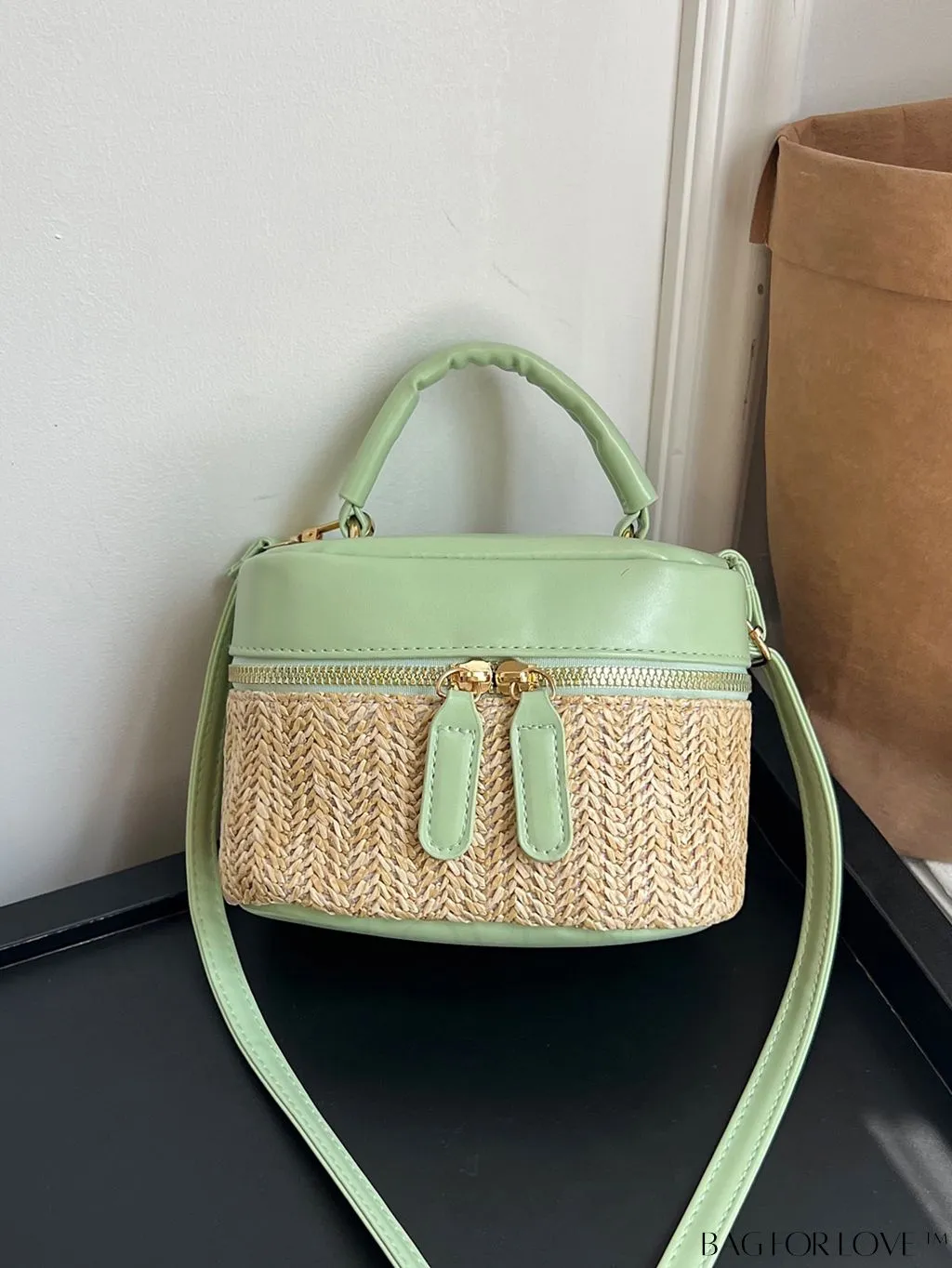 BagForLove - Chic Mini Straw Handbag with Contrast Color Design