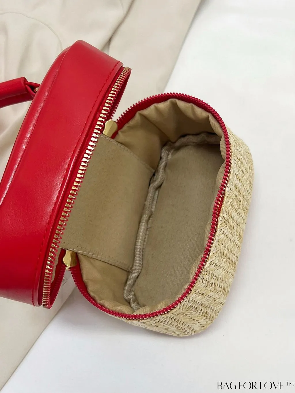 BagForLove - Chic Mini Straw Handbag with Contrast Color Design