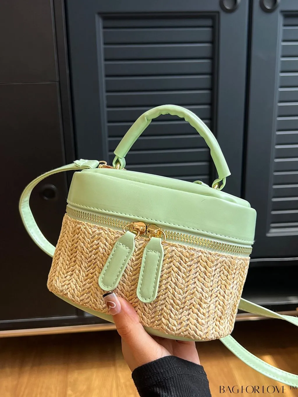 BagForLove - Chic Mini Straw Handbag with Contrast Color Design