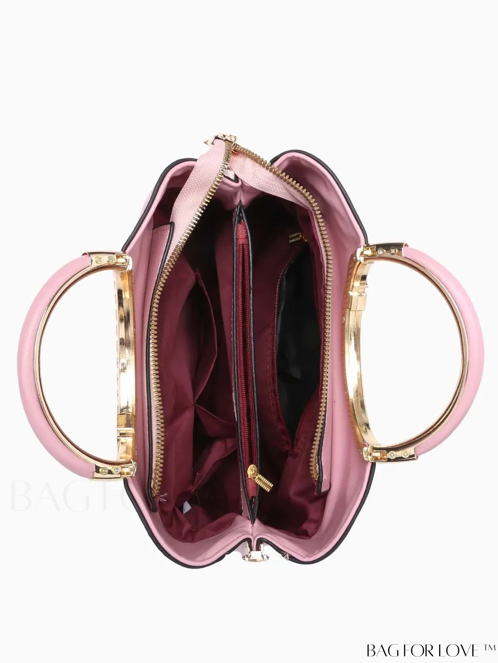 BagForLove - Chic Minimalist Textured Metallic Handbag with Circle Handle for Stylish Commuting