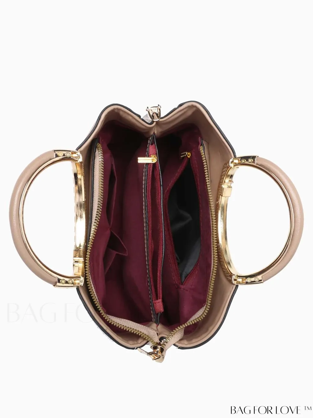 BagForLove - Chic Minimalist Textured Metallic Handbag with Circle Handle for Stylish Commuting
