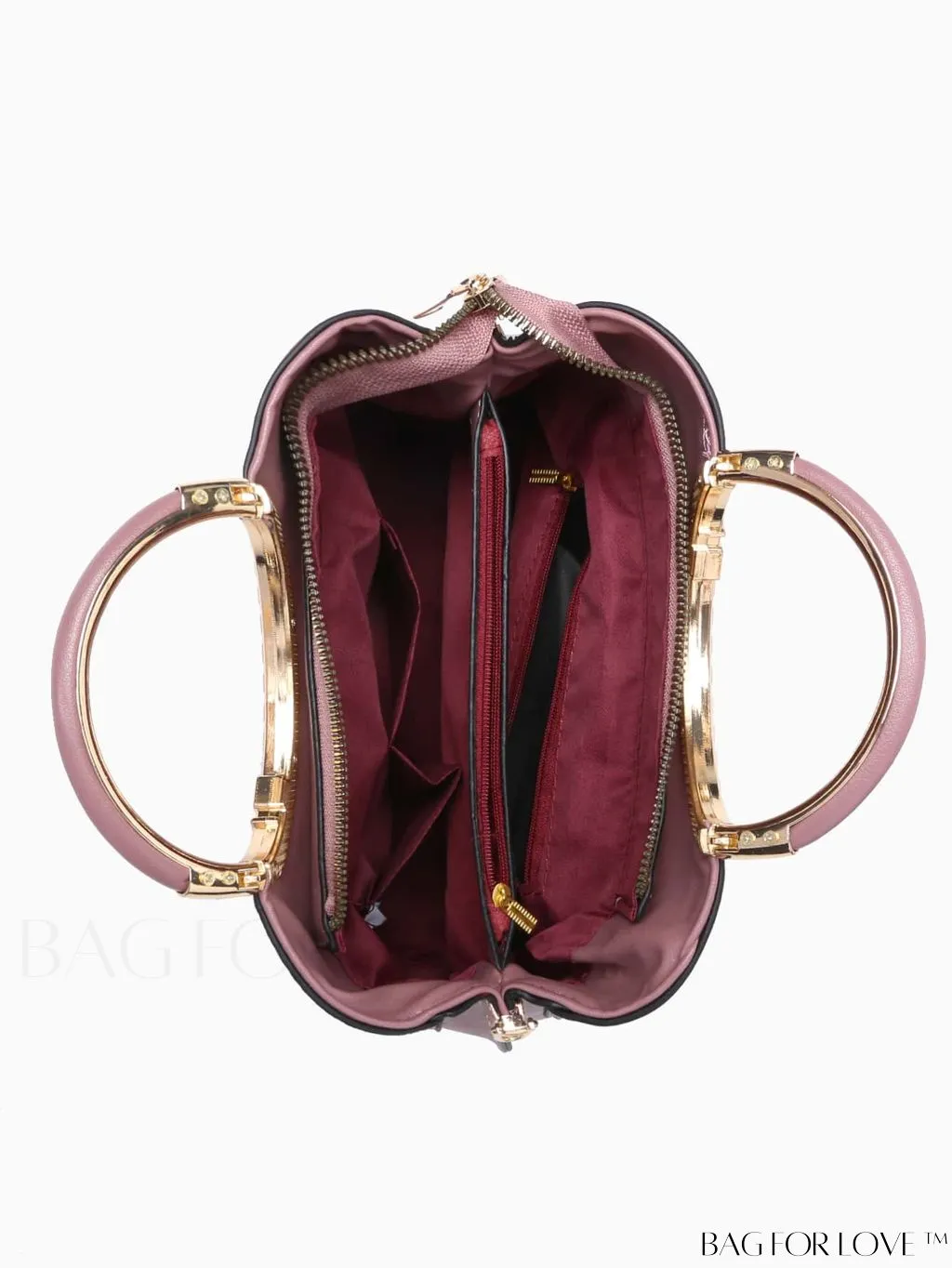 BagForLove - Chic Minimalist Textured Metallic Handbag with Circle Handle for Stylish Commuting